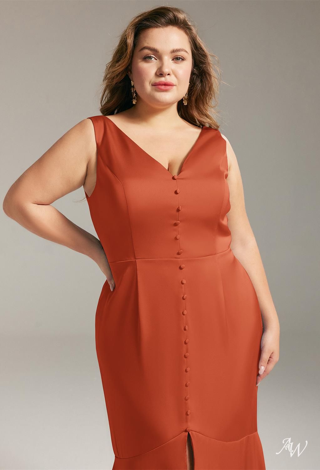 AW Adagio Tangerine Satin Charmeuse Bridesmaid Dresses image6